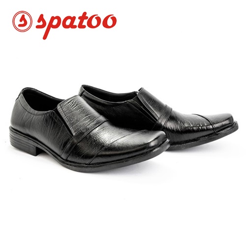 Sepatu Kulit Pantofel SPATOO Bahan Kulit Sapi Asli Untuk Dinas Ke Kantor SP 16 Hitam