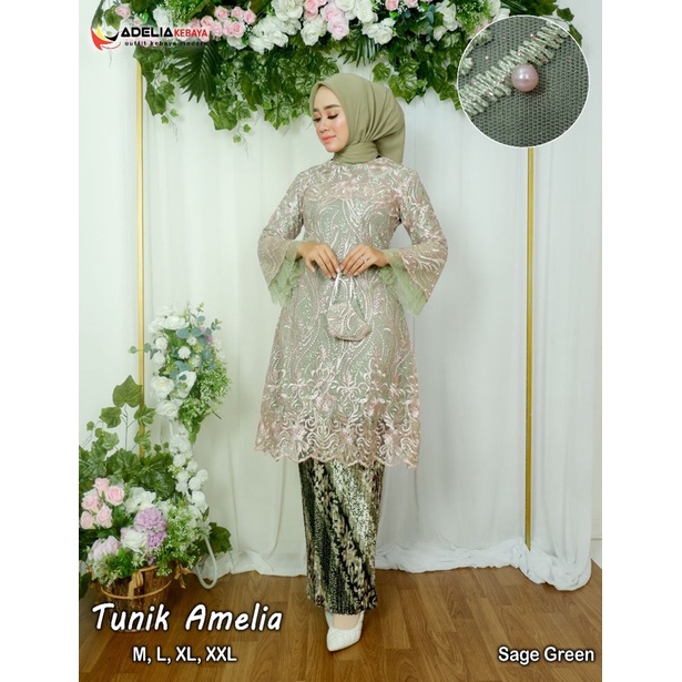 Kebaya Tunik Amelia AD / Kebaya Modern Pesta / Tunik Brukat / Wisuda