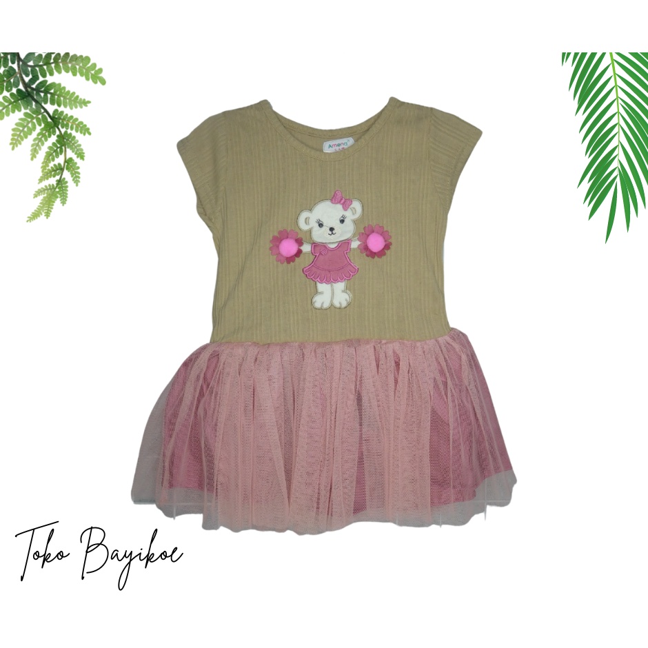 SETELAN DRESS BAYI CEWEK ROK TILE BERUANG