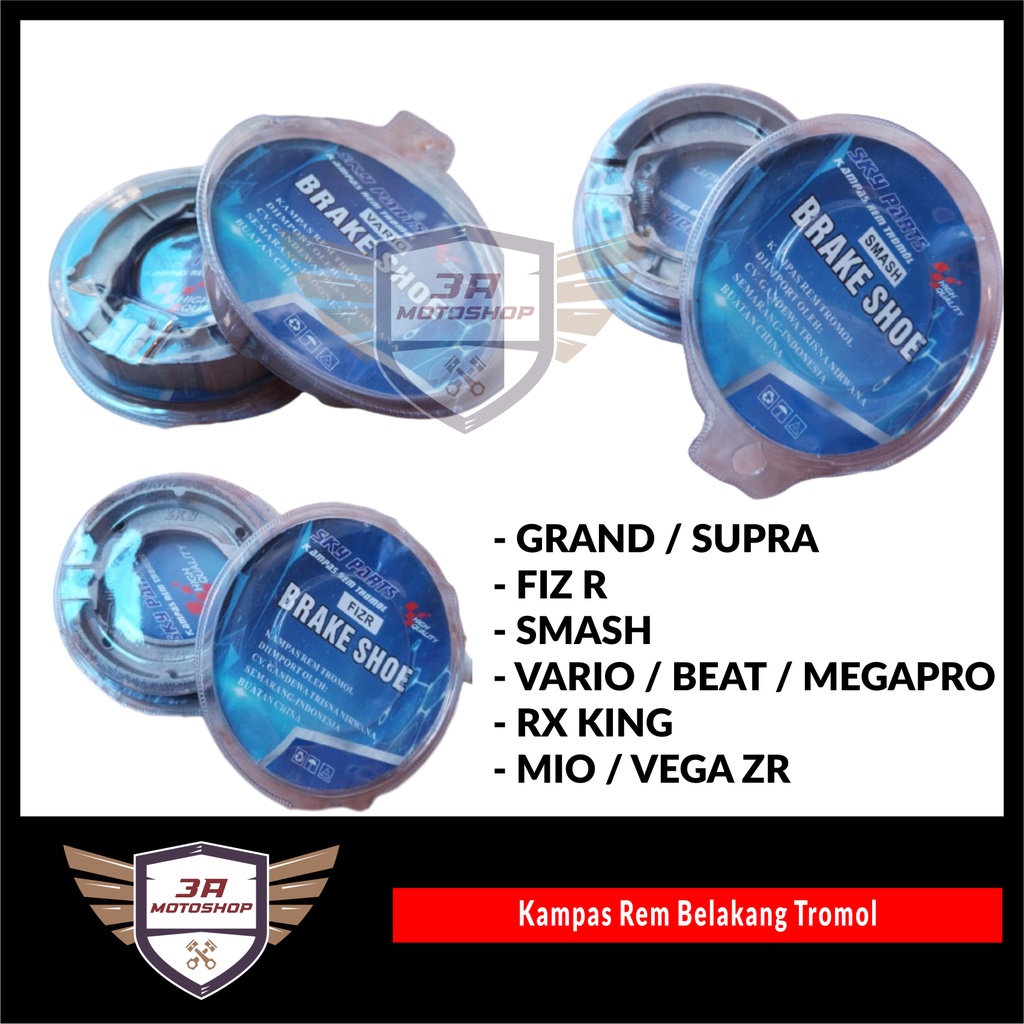 Kampas Rem Tromol Belakang Grand Supra Fiz R Vario Beat Megapro Rx King Mio Vega ZR