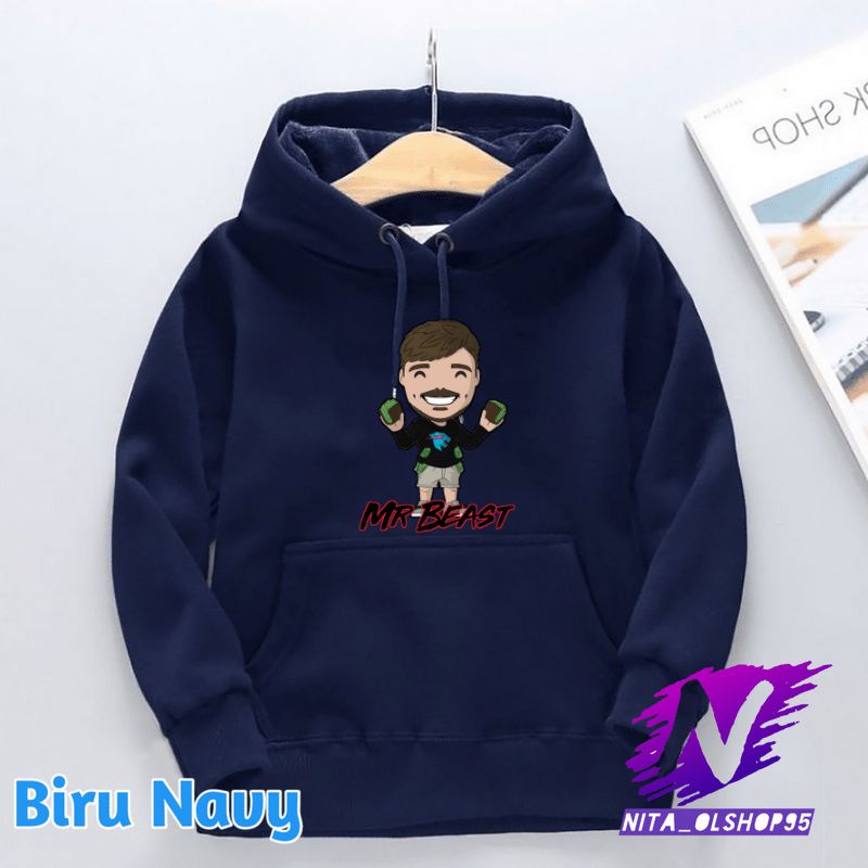 jaket sweater hoodie anak mr beast