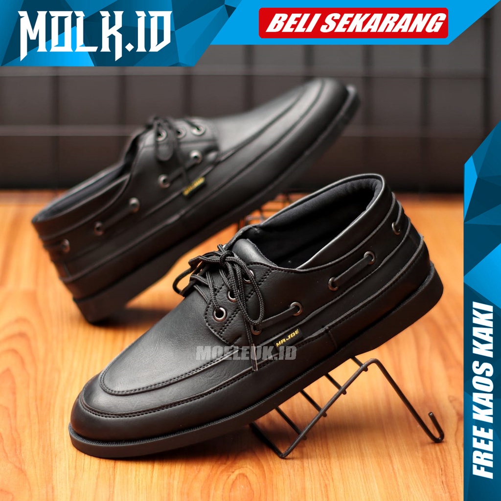 MOLK Sepatu Pantofel Pria Hitam Formal Casual Kerja Kantor Kuliah Wisuda