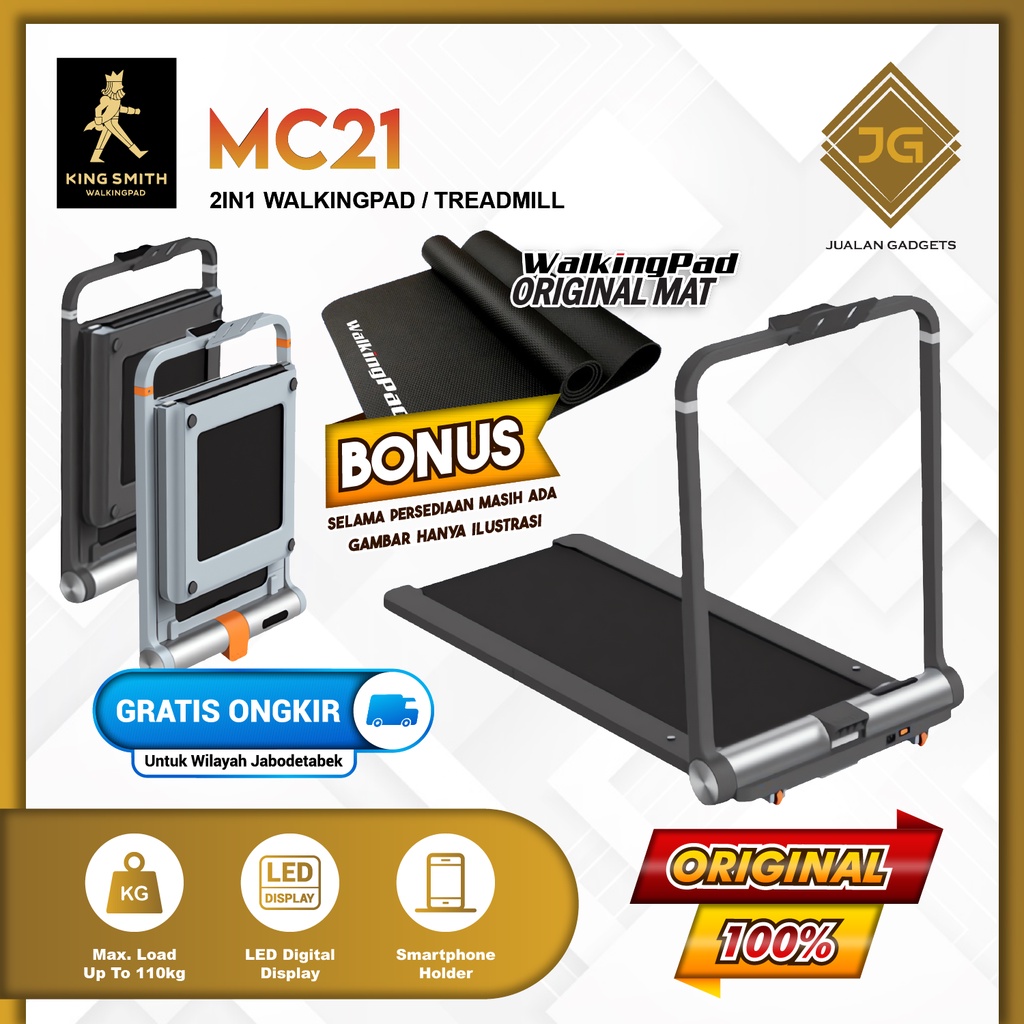 Kingsmith MC21 Walkingpad Smart Foldable Treadmill Zwift APP - Garansi Resmi