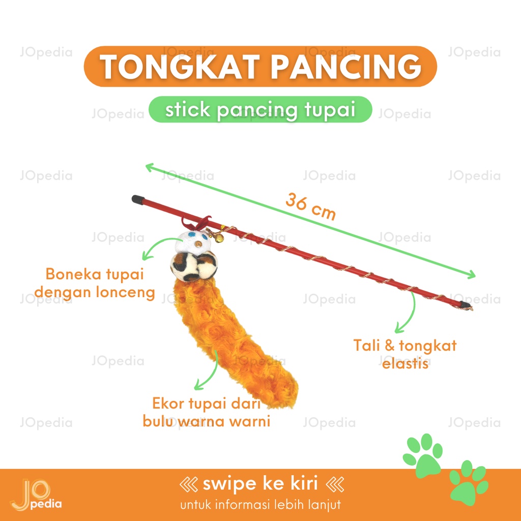 TONGKAT PANCING TUPAI Mainan Kucing Tongkat Bulu Stick Lonceng Cat Toy