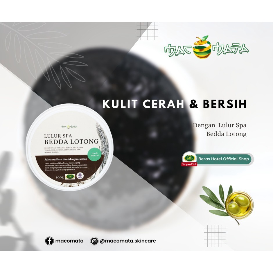 Macomata Lulur Rempah Bedda Lotong Basah 250 gr