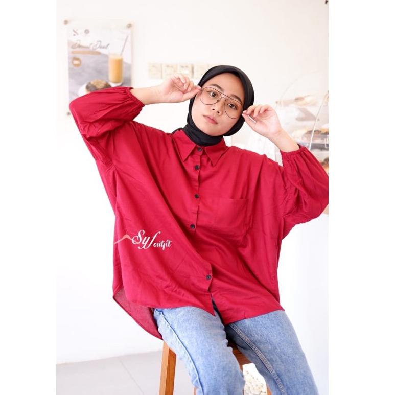 RECOMENDED KEMEJA OVERSIZE KATUN RAYON LENGAN BALON JUMBO /KEMEJA JUMBO XXL