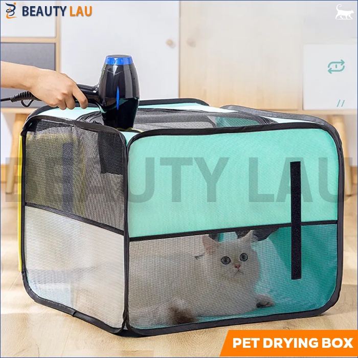 PET DRYER BOX GROOMING HEWAN KANDANG KUCING ANJING LIPAT PORTABLE KOTAK PENGERING BULU KUCING ANJING PET DRYING BOX