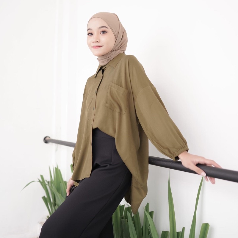 KEMEJA RAYON OVERSIZE // HANNA KEMEJA FULL KANCING