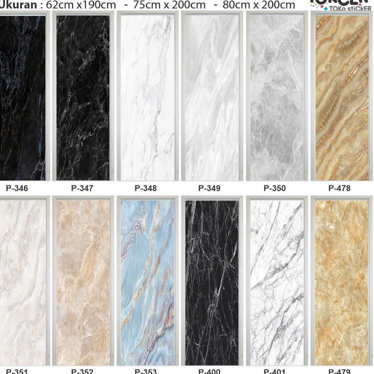 RECOMENDED STIKER Pintu Kamar Mandi Motif MARMER
