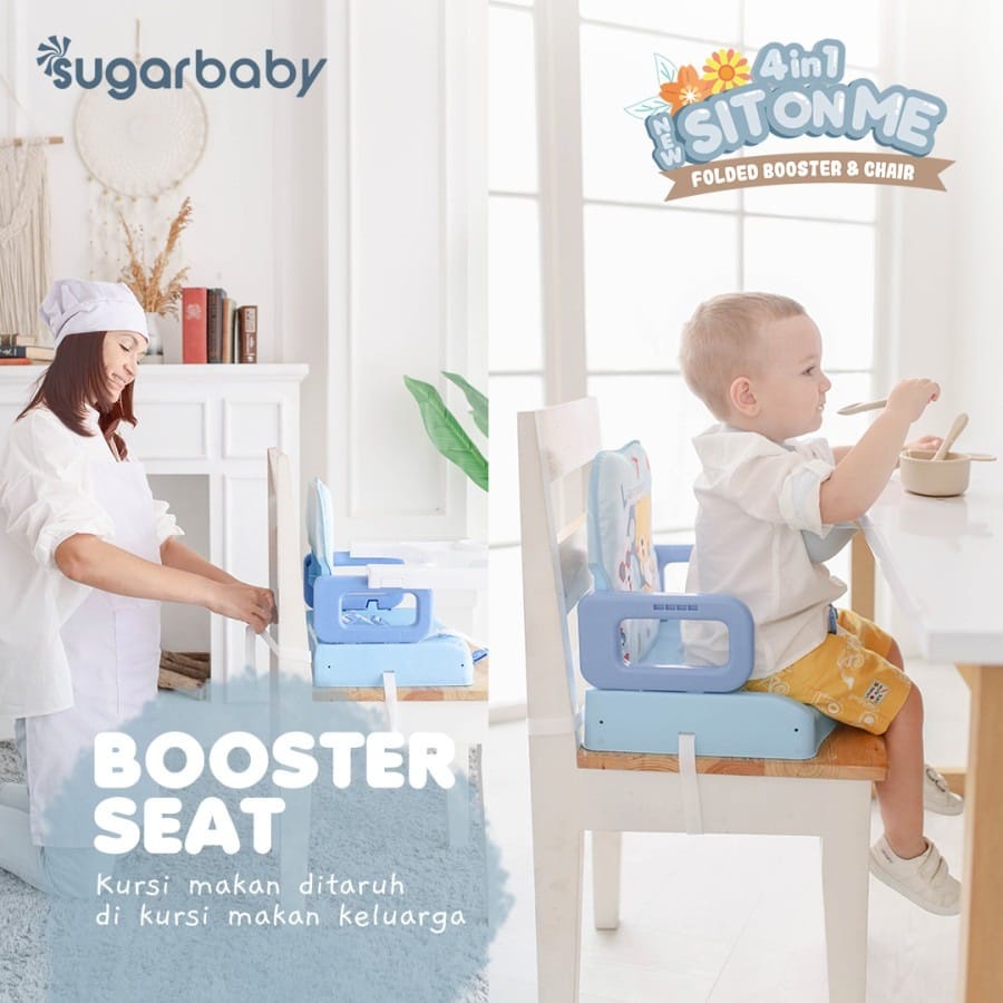 SugarBaby 4in1 SitOnMe Folded Booster &amp; Chair / Sugar Baby Hello Bear Booster Seat / Kursi Makan Bayi / Baby Chair