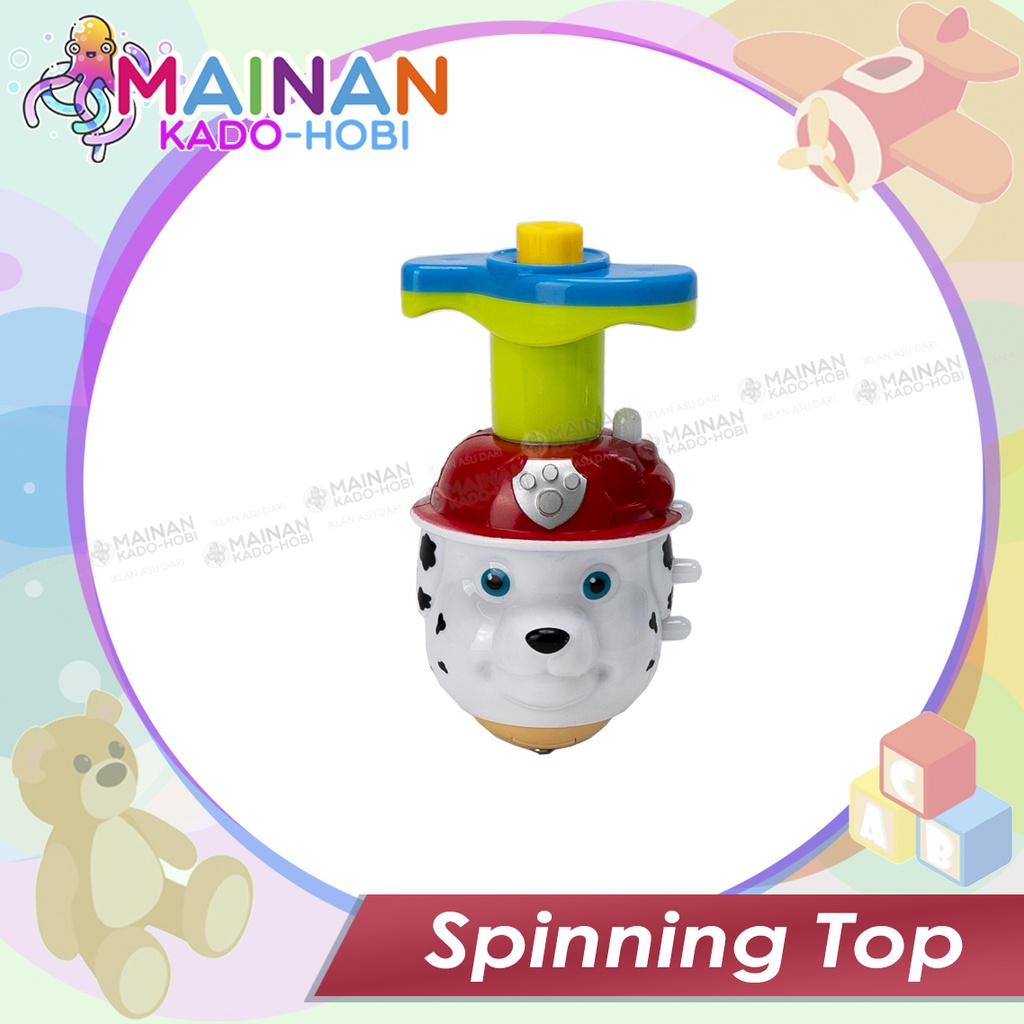 GROSIR MAINAN ANAK GASING GANGSING PUTAR LED LAMPU MUSIK KARAKTER PAW PATROL