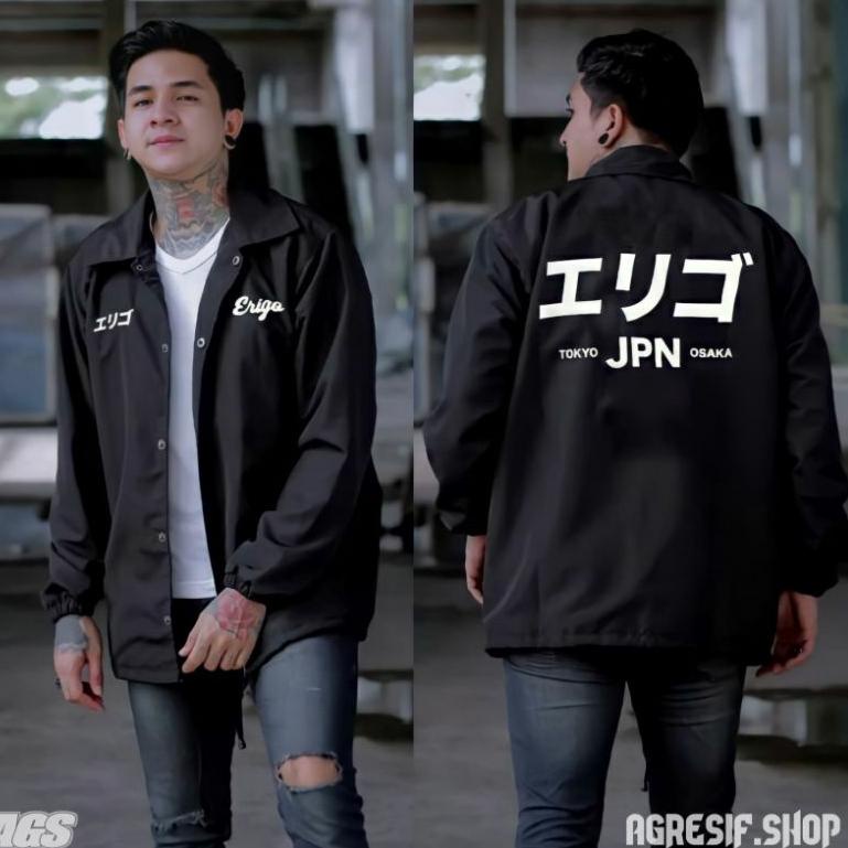 HOT SALE Jaket Coach Parasut Pria Wanita Distro Original Korean Street Style Hitam Import Sablon Kor