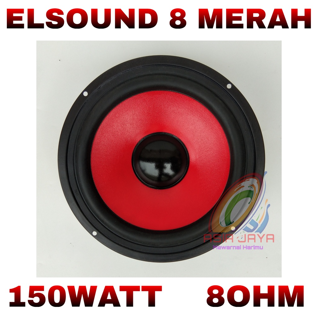 Speaker Elsound 8 Inchi Merah Elsound 8Inch Woofer Red