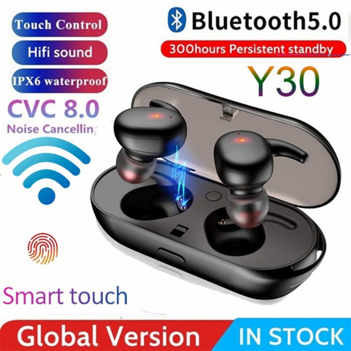 Headset F9 5 TWS Bluetooth V5.0 Stereo Wireless Sport Waterpr TWS HITAM BASS Berkualitas Murah Extra