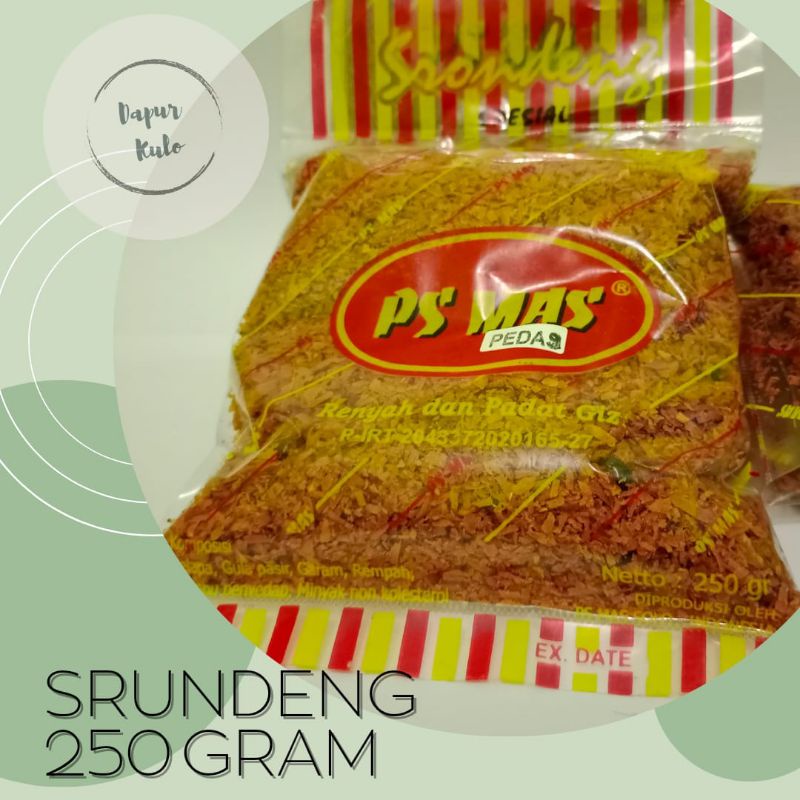 

Serundeng Kelapa PS Mas asli khas Solo rasa Manis dan Pedas (250 gram)