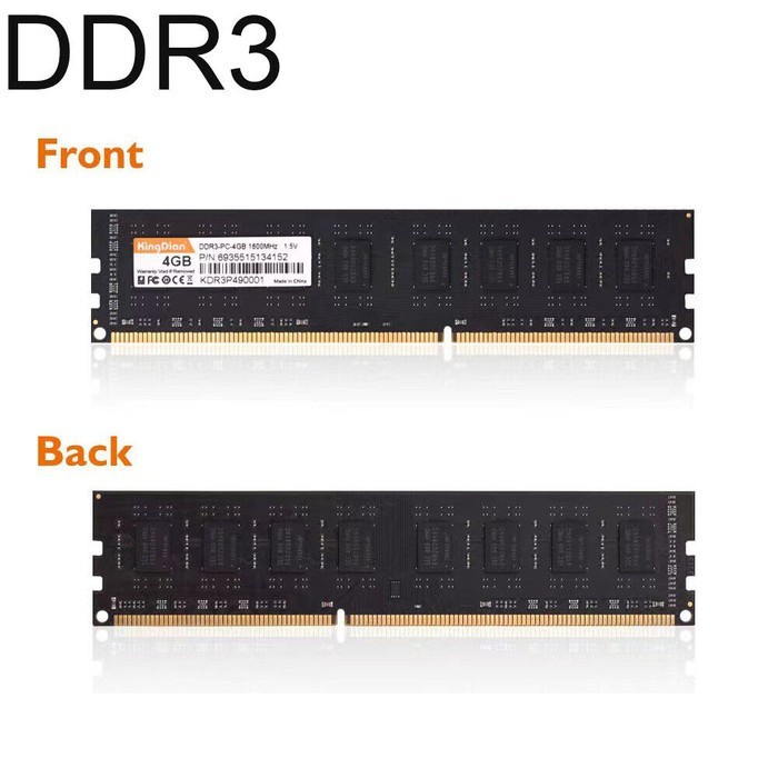 RAM KingDian DDR3 4GB 1600Mhz PC12800- Memory Longdim