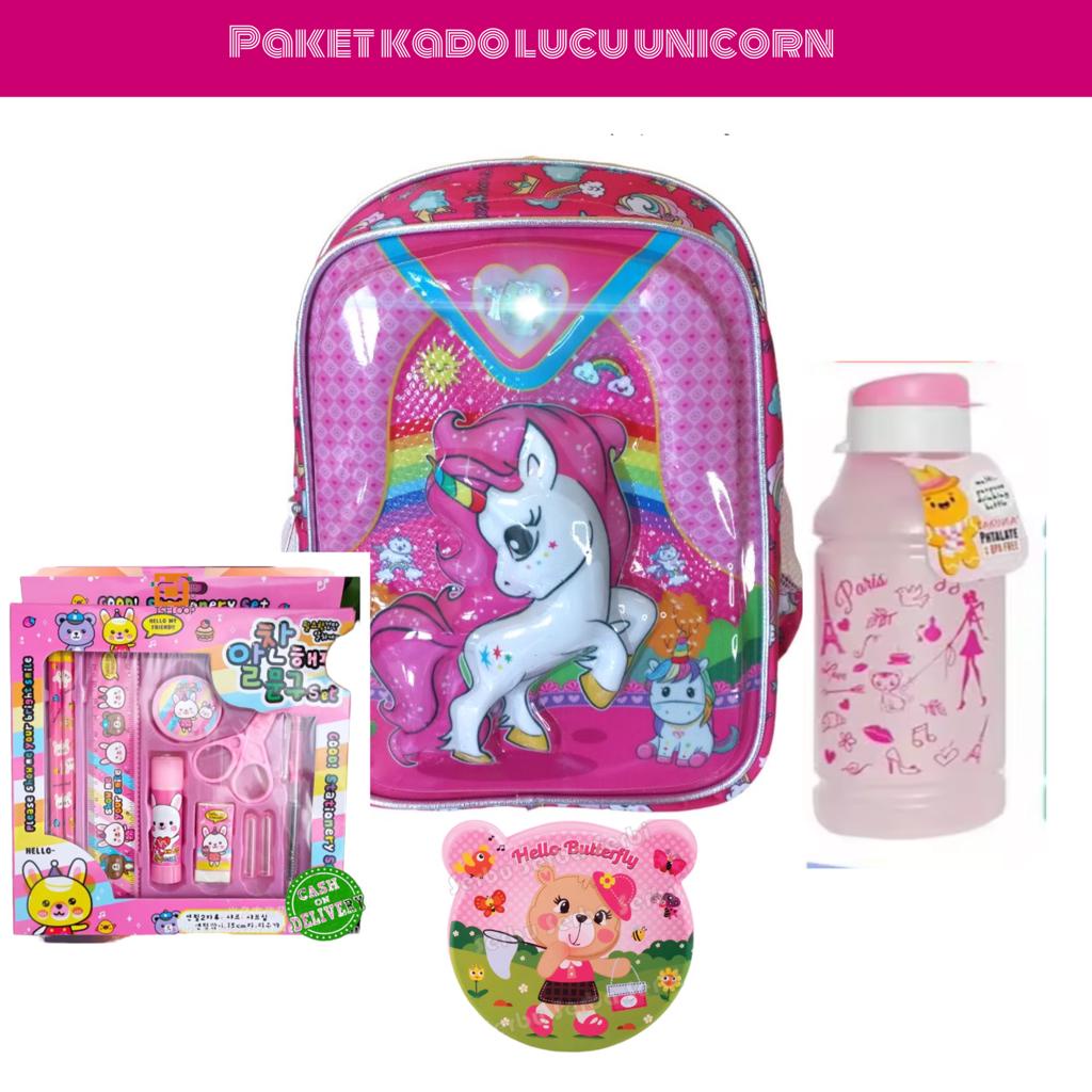 Tas Anak Perempuana Unicont LED Set Lengkap Harga Paket Murah