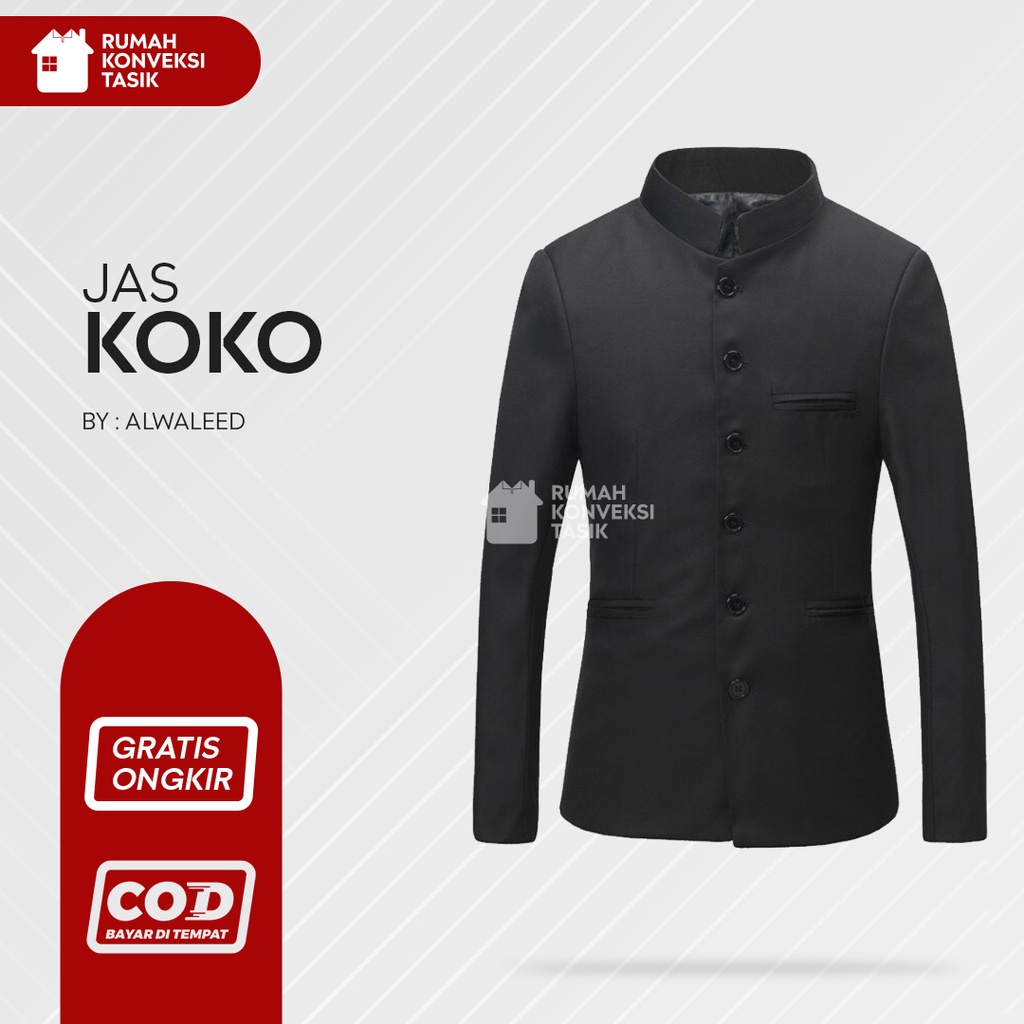 JASKO JAS SANTRI PRIA DEWASA POLOS/JAS BLAZER MANDARIN POLOS
