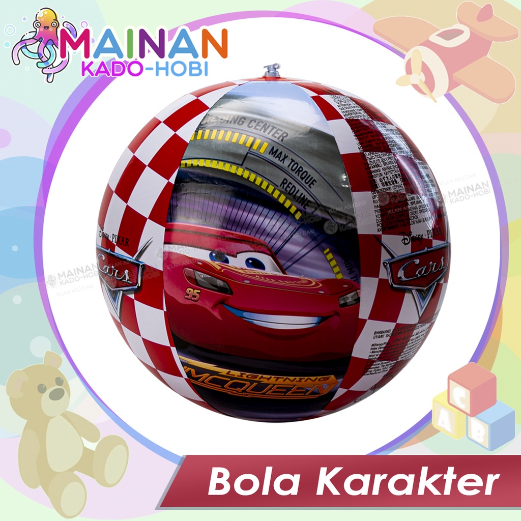 MAINAN ANAK BEACH BALL BOLA BALON KARET PANTAI KARAKTER KARTUN LUCU