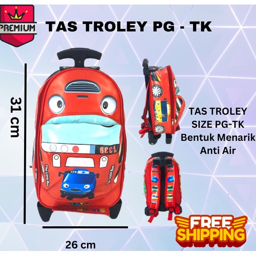 COD &amp; BEST SELLER ~ TAS TROLI + RANSEL Tas Troley Sekolah Anak TK ON THE ROAD tas sekolah tas bus tas mobil karakter tayo among us little pony spiderman batman ironman avenger doraemon minon frozen TAS TROLI OTR