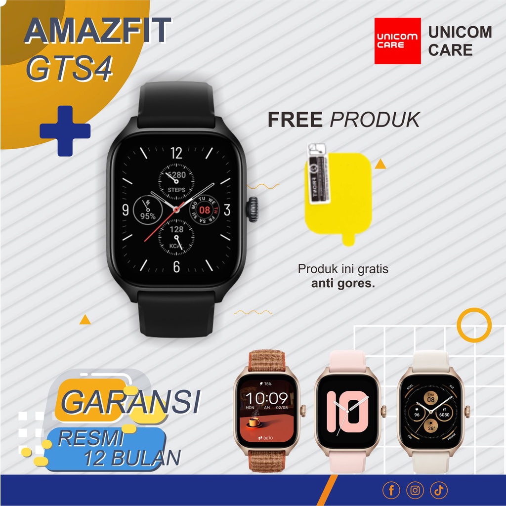 Amazfit GTS 4 Smartwatch 1.75’’ AMOLED Dual-Band GPS 150+ Sports Mode