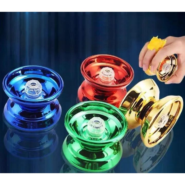 Mainan Yo-yo chrome 3 bearing kemasan pres