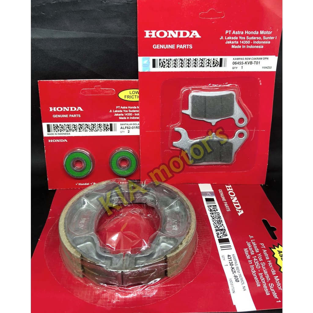 PAKET Dispad REM DEPAN BELAKANG VARIO BEAT FI VARIO 125 + Laher roda depan 6201