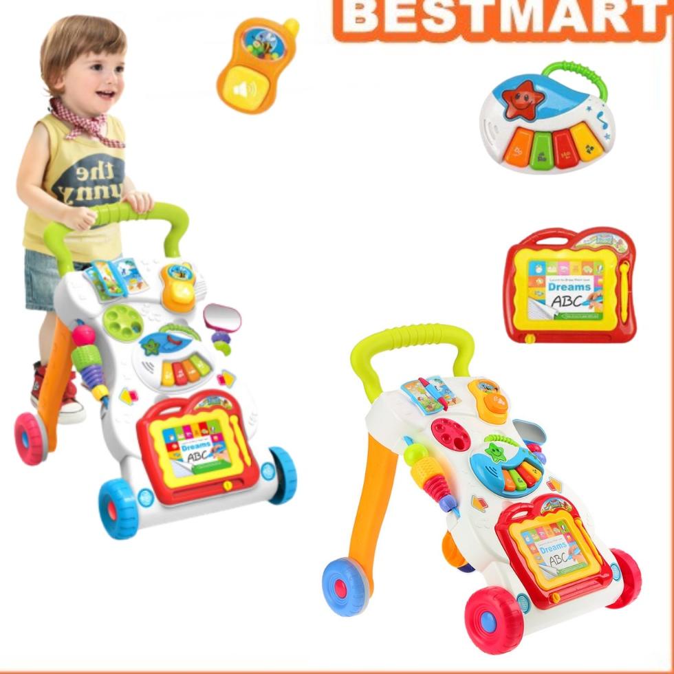 TERBAIK Mainan Anak Berjalan Children Music Walker Push Waker Baby Walker Mainan Dorong Berjalan