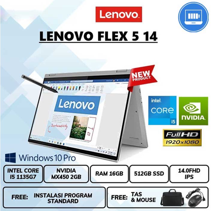 Laptop Le Flex 5 I5 1135g7 Ram 16gb Ssd 512gb 14&quot; Fhd