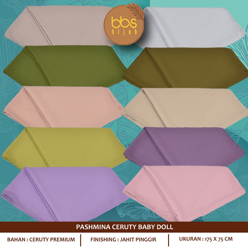 PASHMINA CERUTY BABY DOLL PREMIUM PASHMINA BABY DOLL POLOS PASHMINA CERUTY JAHIT PINGGIR PASHMINA POLOS CERUTY