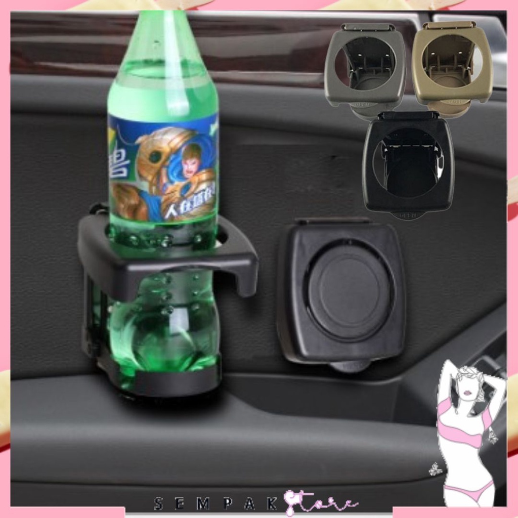 SS Cup Holder Mobil Dudukan Tempat Minum Gelas 500ml Multifungsi Holder Car Tempat Botol Gelas Minuman Soda Mobil Bisa Di Lipat Murah