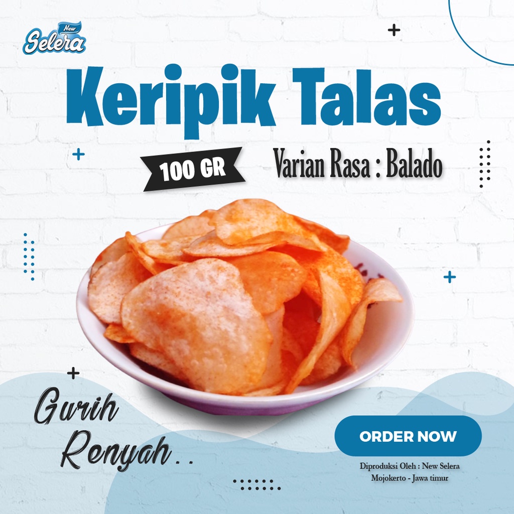 

Keripik Talas Rasa Balado / Taro Chips / Kripik Talas Netto 100 Gr