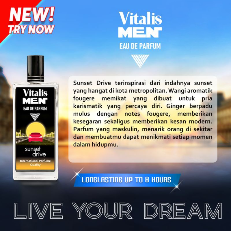 Ningrum - Vitalis Men Eau de Parfum 100ml | Vitalis Men EDP 100ml | Morning Run | Party Night | Sunset Drive | 7610