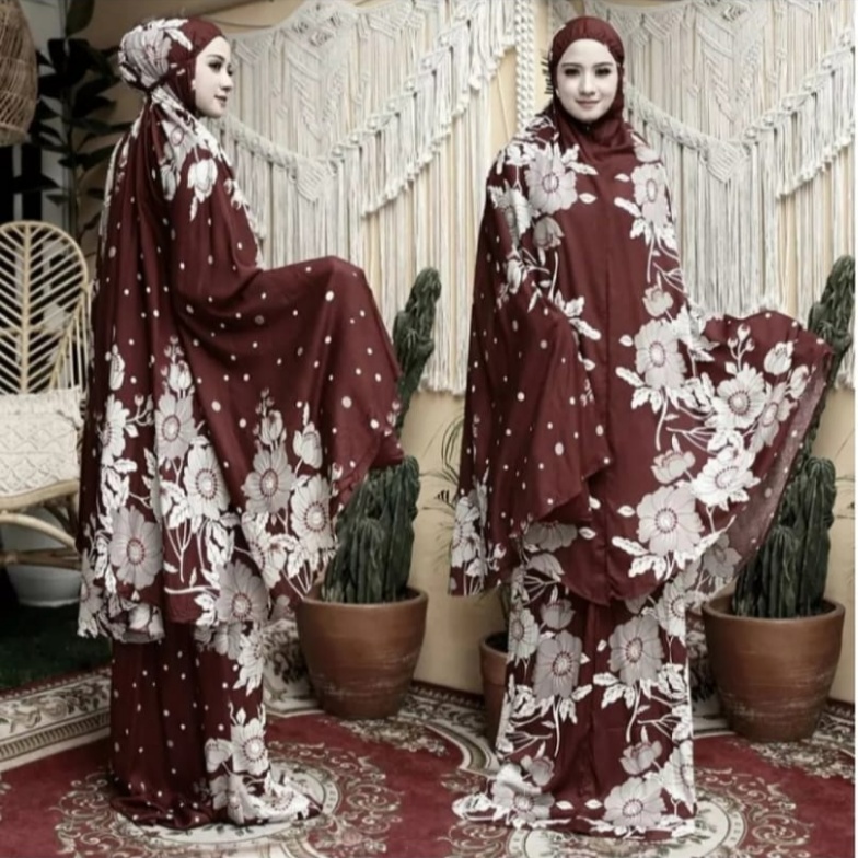 MUKENA RAYON BALI BATIK MOTIF BUNGA / MUKENA DEWASA