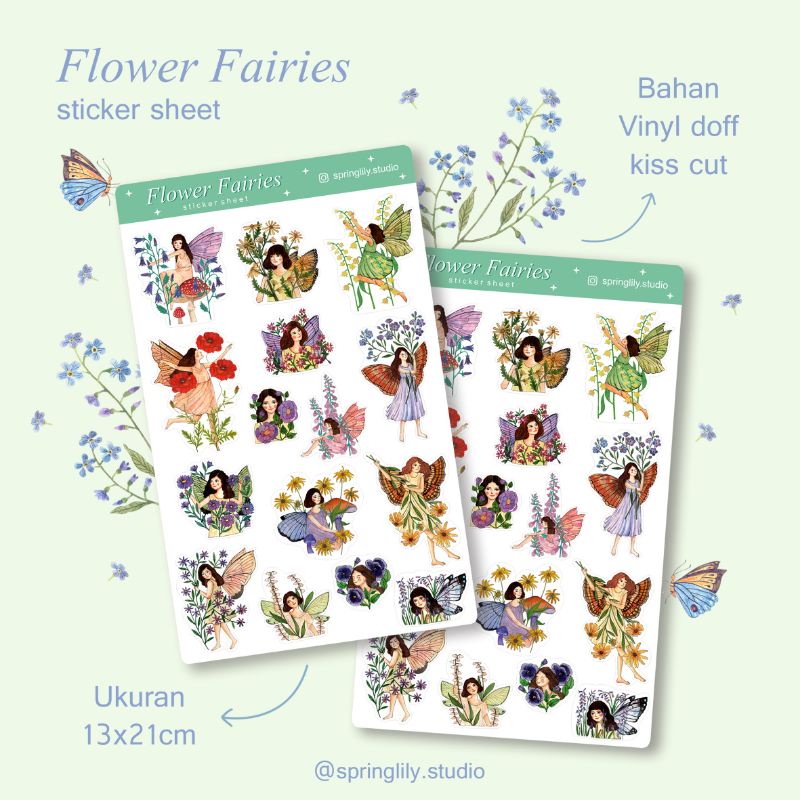 

Flower Fairies Vinyl Sticker Sheet for Journaling/decoration