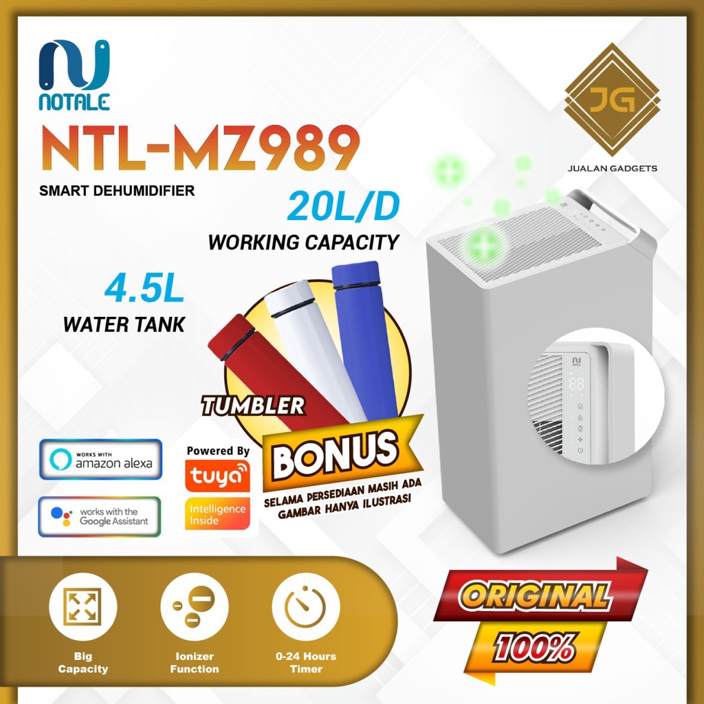 Dehumidifier Notale Milzu Smart Dehumidifier 20L/hari - Garansi Resmi