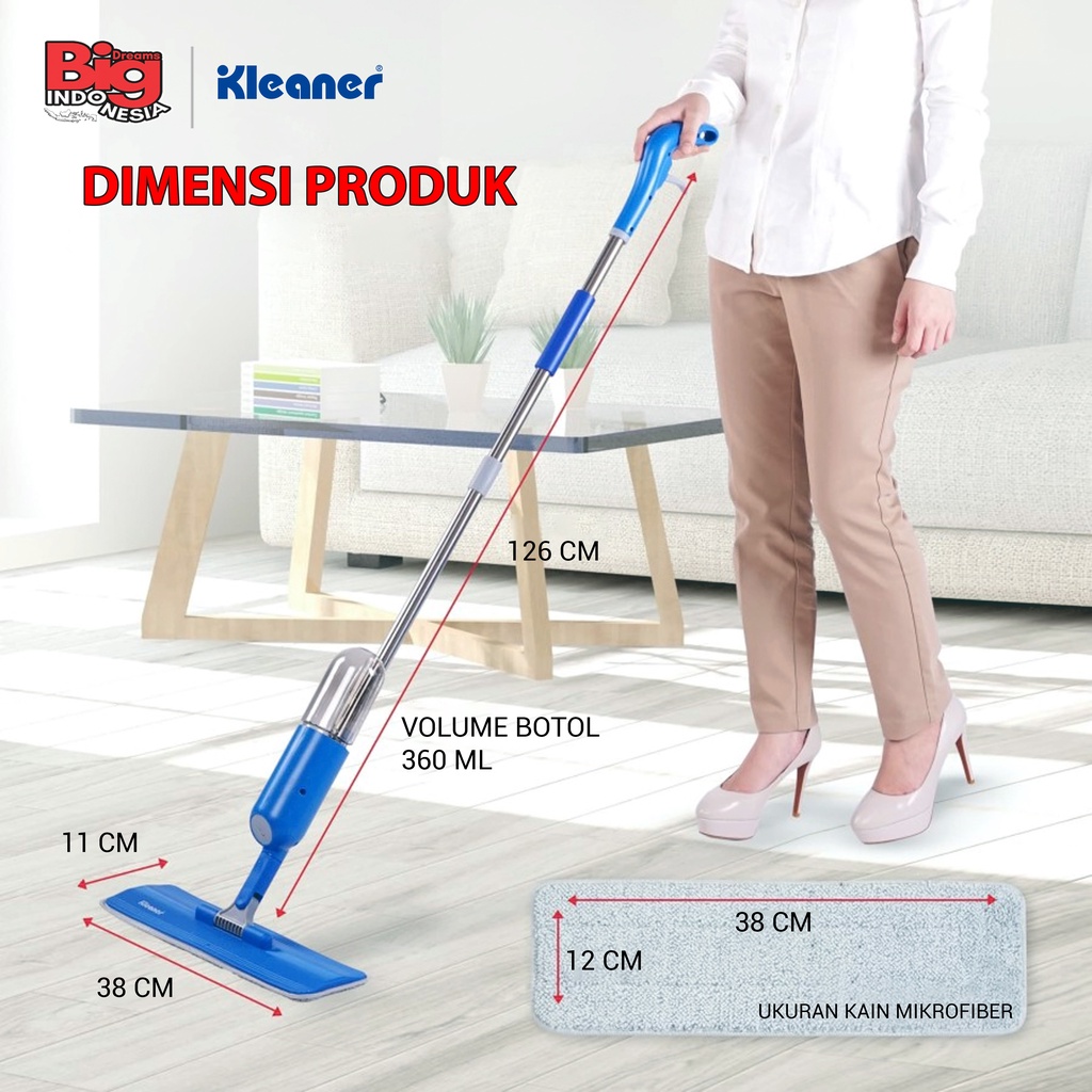 Alat Pel Semprot Kain Microfiber 2 In 1 Spray Mop Pembersih Lantai Kleaner GSA014