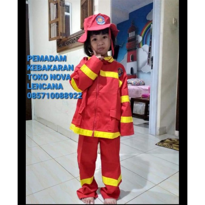 BAJU PEMADAM KEBAKARAN ANAK TK/PAUD *#FULL SET TOPI