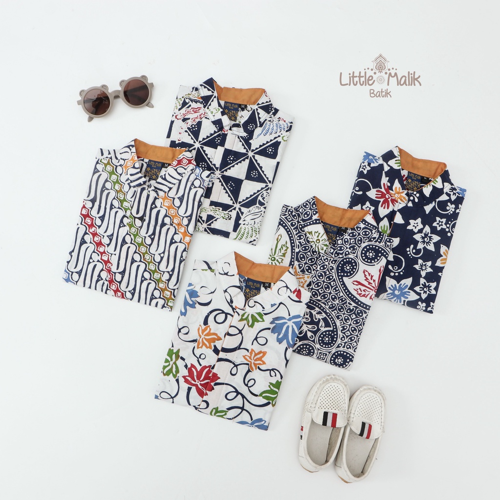 Kemeja Batik Anak Lengan Pendek By Little Malik Batik, Cap Solo