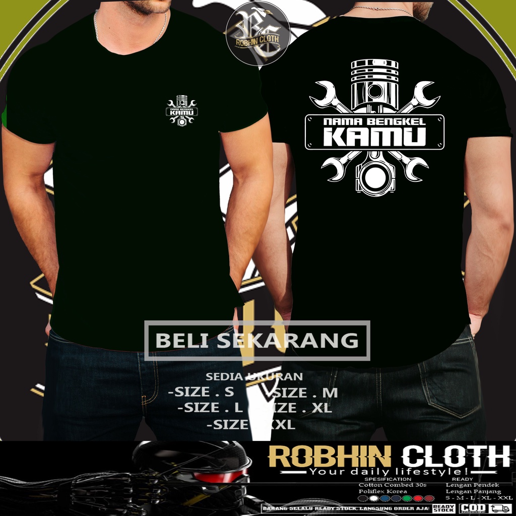 Kaos Mekanik Bengkel Gratis Nama Bengkel Kamu Baju Otomotif