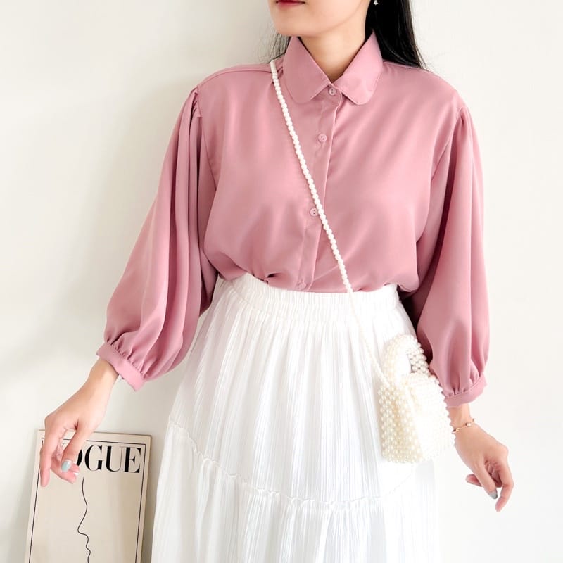 ELZE BLOUSE | Elze Blouse Kemaja Atasan Wanita Shakila Twill | Kemeja Elze Lengan Panjang Shakila Twill