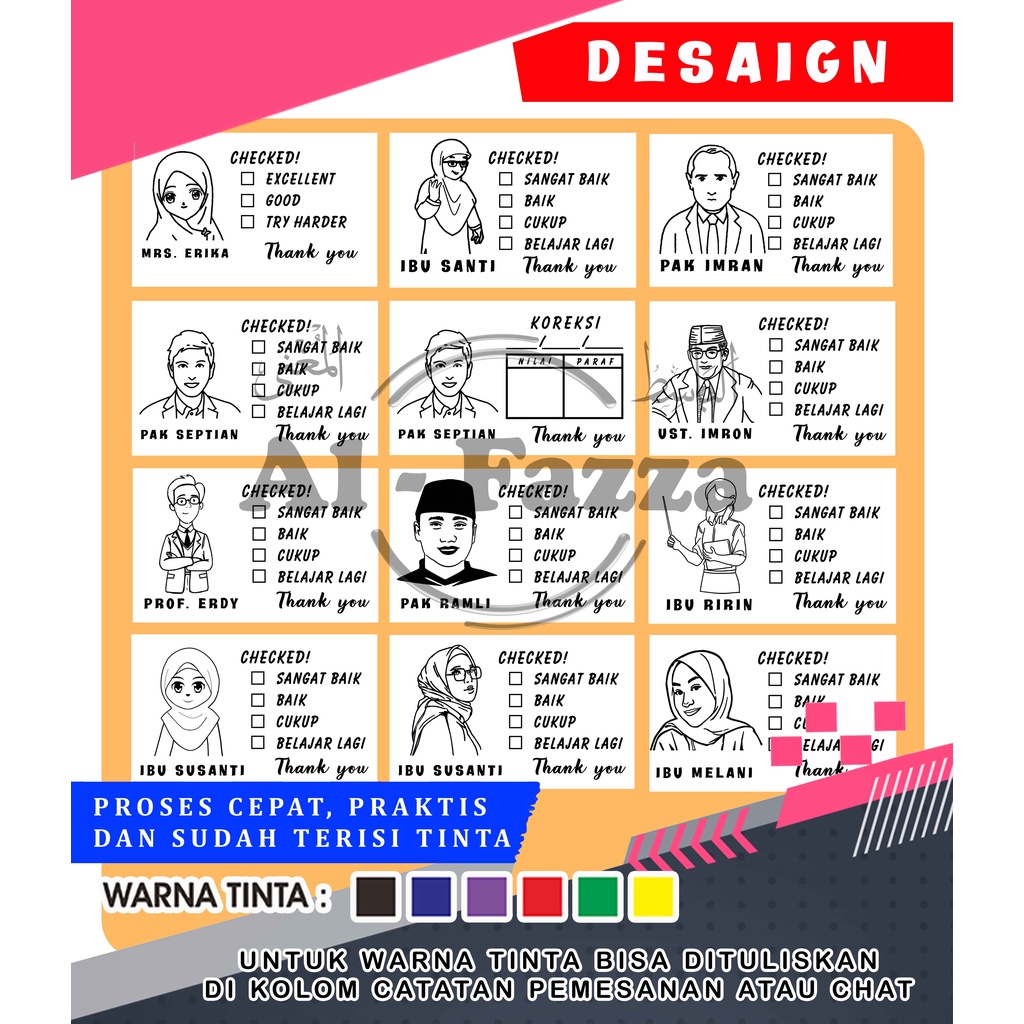 

Stampel Checked Guru BISA CUSTOM Nama Guru