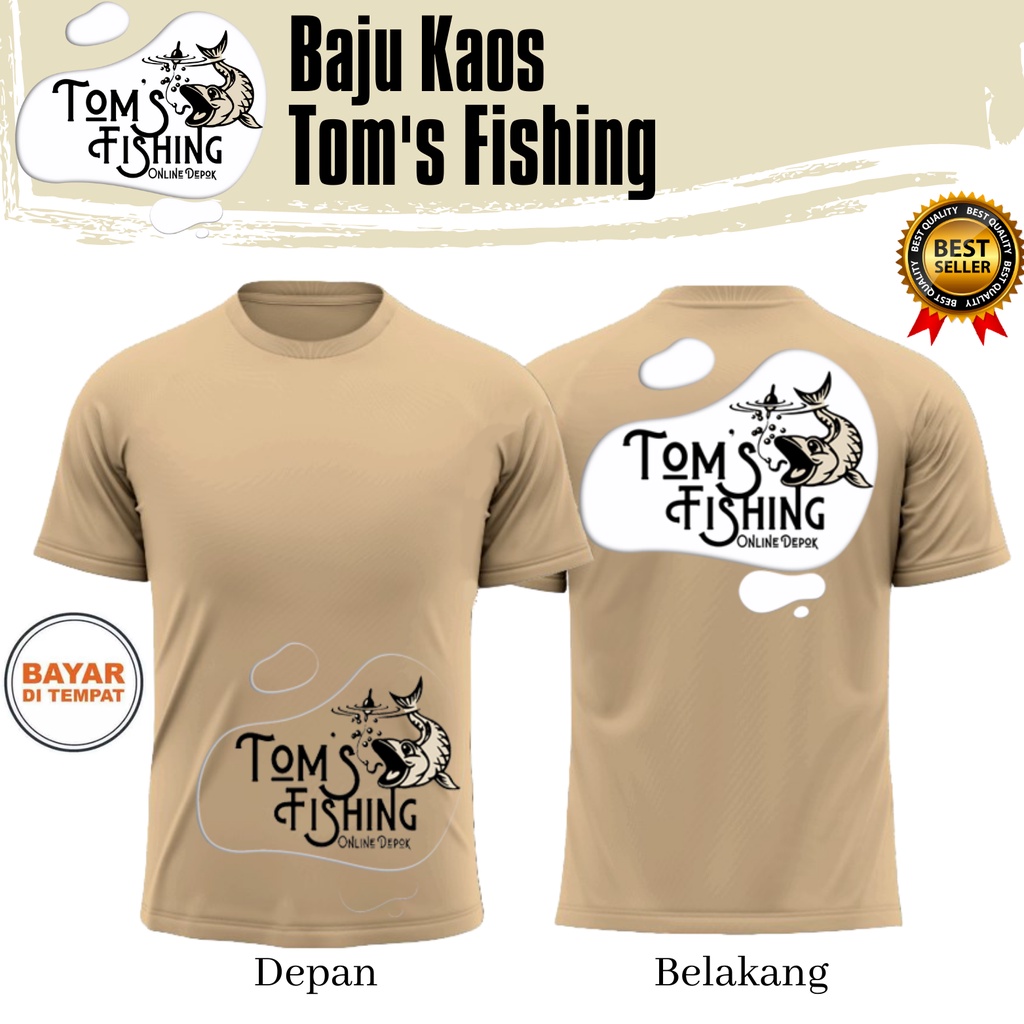 Baju Kaos Pancing Tom's Fishing Original (Lengan Pendek) Katun Combed Distro Murah - Toms Fishing