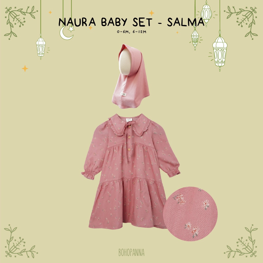 BOHOPANNA Naura Baby Set Raya Collection Gamis Set Anak Perempuan