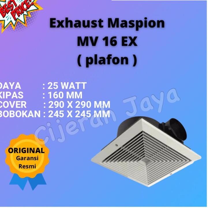 ♨ EXHAUST Maspion MV 16 EX Exhaust Ceiling Ventilating Fan 6 inch / Exhaust Fan Plafon MV-16EX / MV1
