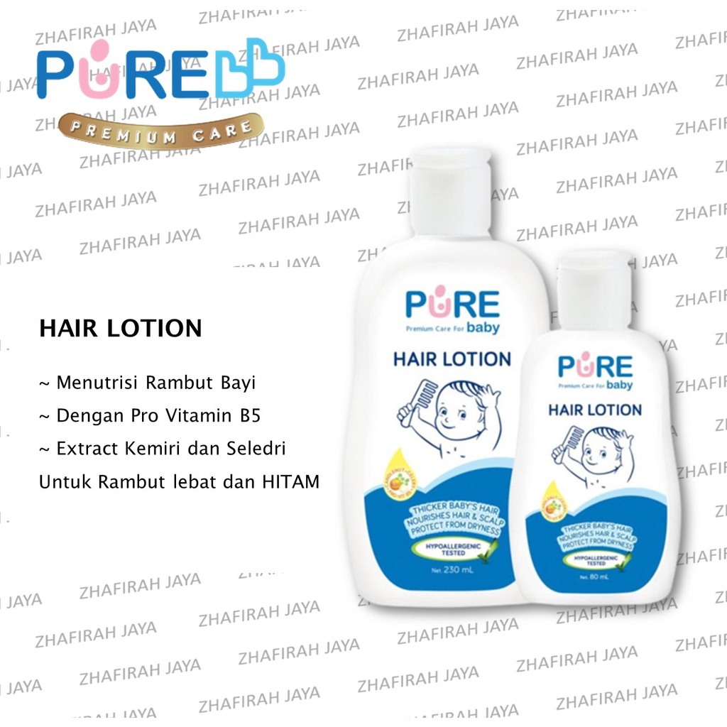 ❤ZJ❤ PURE Baby Hair Lotion | PURE Kids Hair Detangler 200ml | Minyak Rambut Anak untuk Penyubur Rambut dan Untuk Rambut Kusut