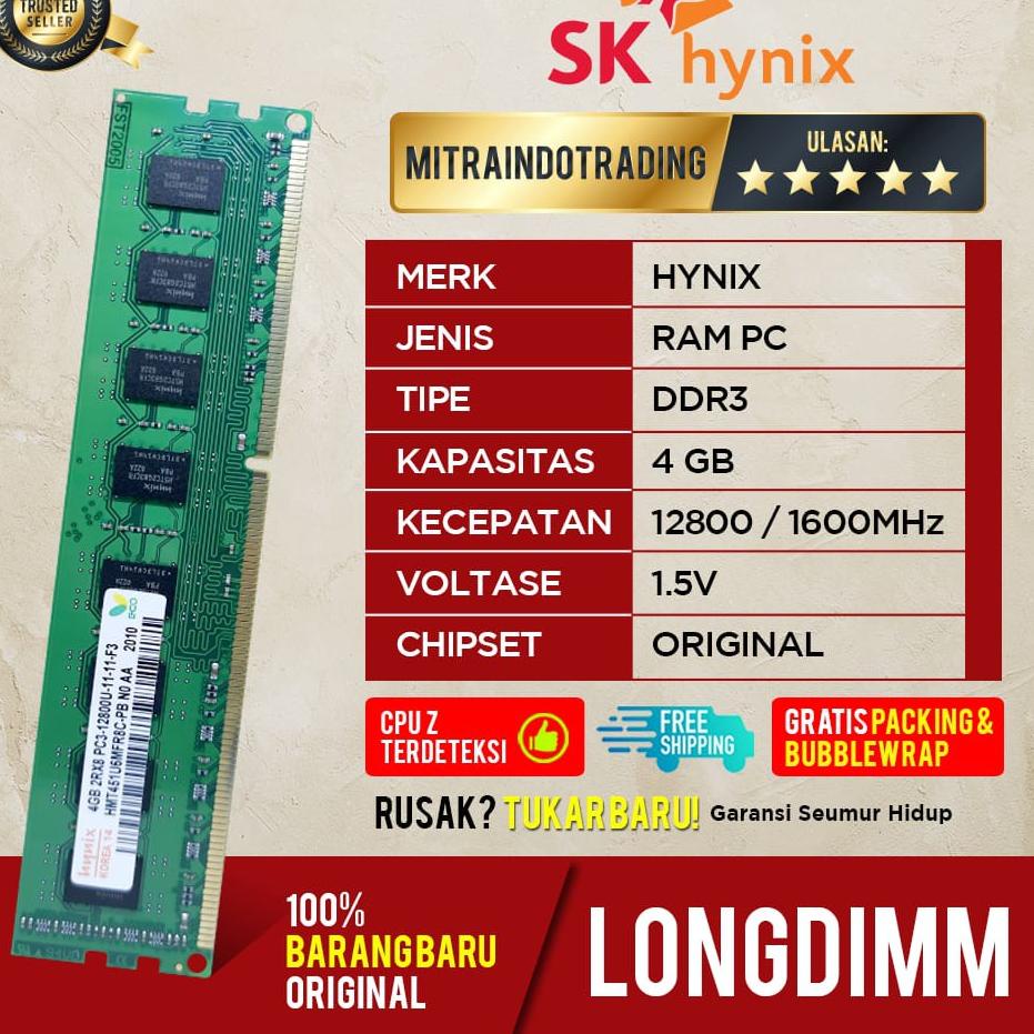 ❋ RAM HYNIX LONGDIMM DDR3 4GB PC ➥