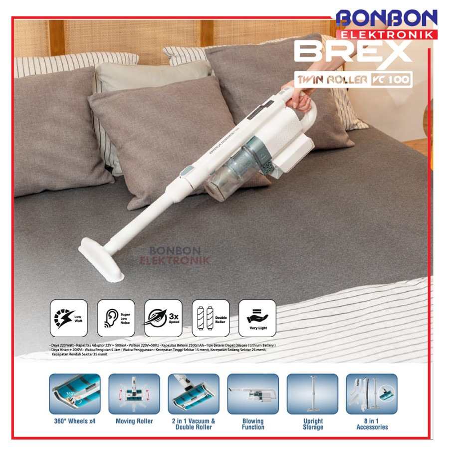 BREX Cordless Vacuum Cleaner 3in1 VC100 Tanpa Kabel