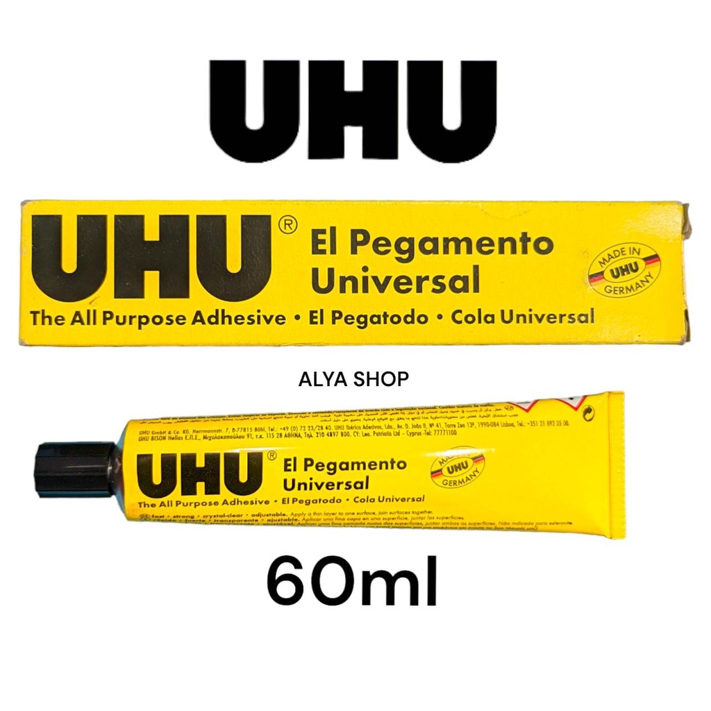 

UHU 60 ML THE ALL PURPOSE ADHESIVE / LEM CAIR UHU 60 ML SERBAGUNA