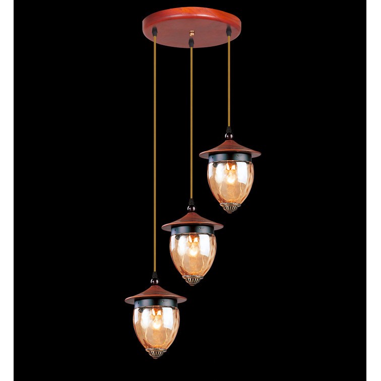 SL6712-3 LAMPU GANTUNG HIAS ANTIK KLASIK KAYU MEJA MAKAN PENDANT LAMP